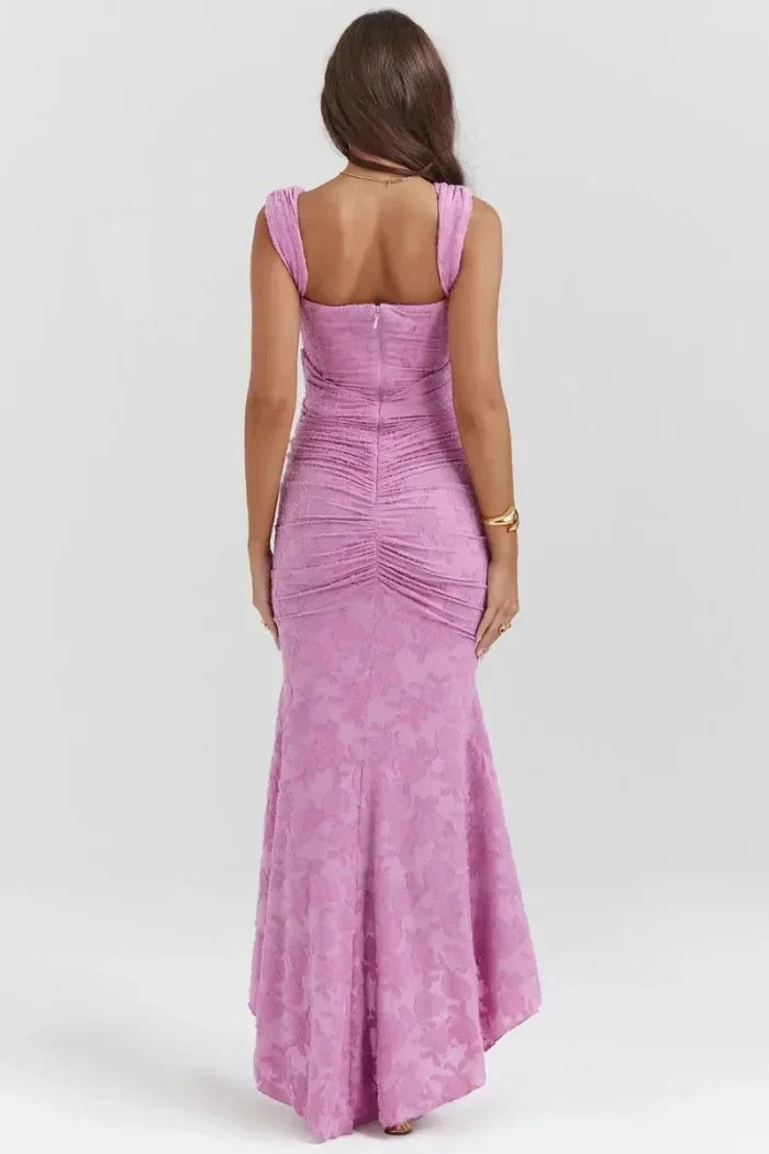 Vestido midi mujer sin mangas con encaje