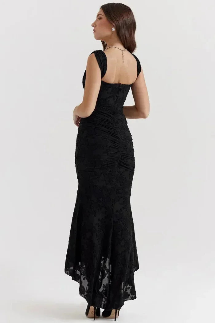 Vestido midi mujer sin mangas con encaje