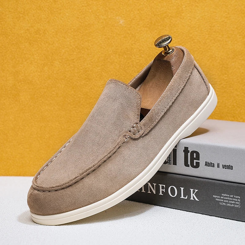 Mocasines elegantes de ante para hombre