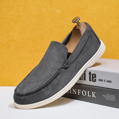 Mocasines elegantes de ante para hombre