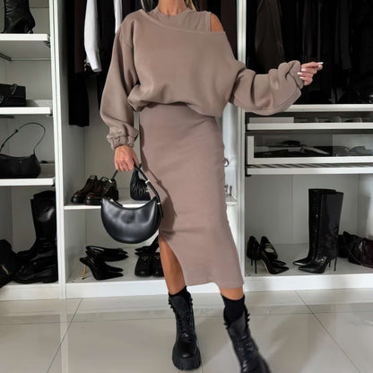 Leah | Set con Cold-Shoulder-Top y Midirock