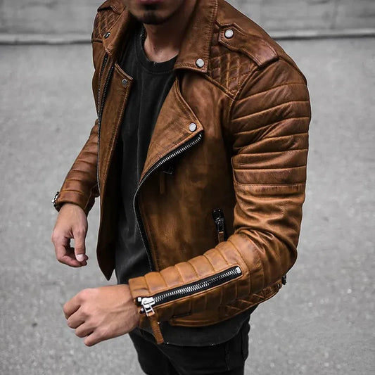 ROMÁN™ | Chaqueta biker de cuero elegante