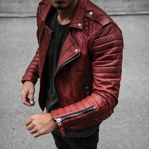 ROMÁN™ | Chaqueta biker de cuero elegante